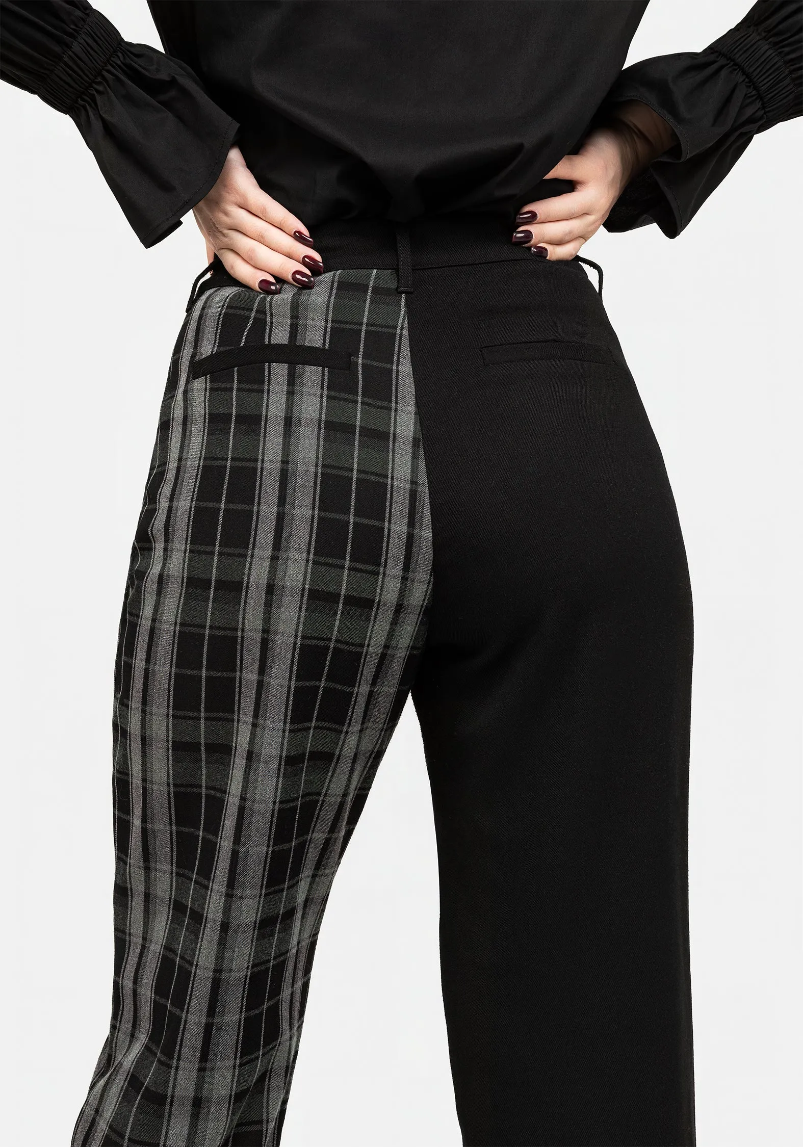 Checkmate High Waist Tapered Trousers Practical Fit