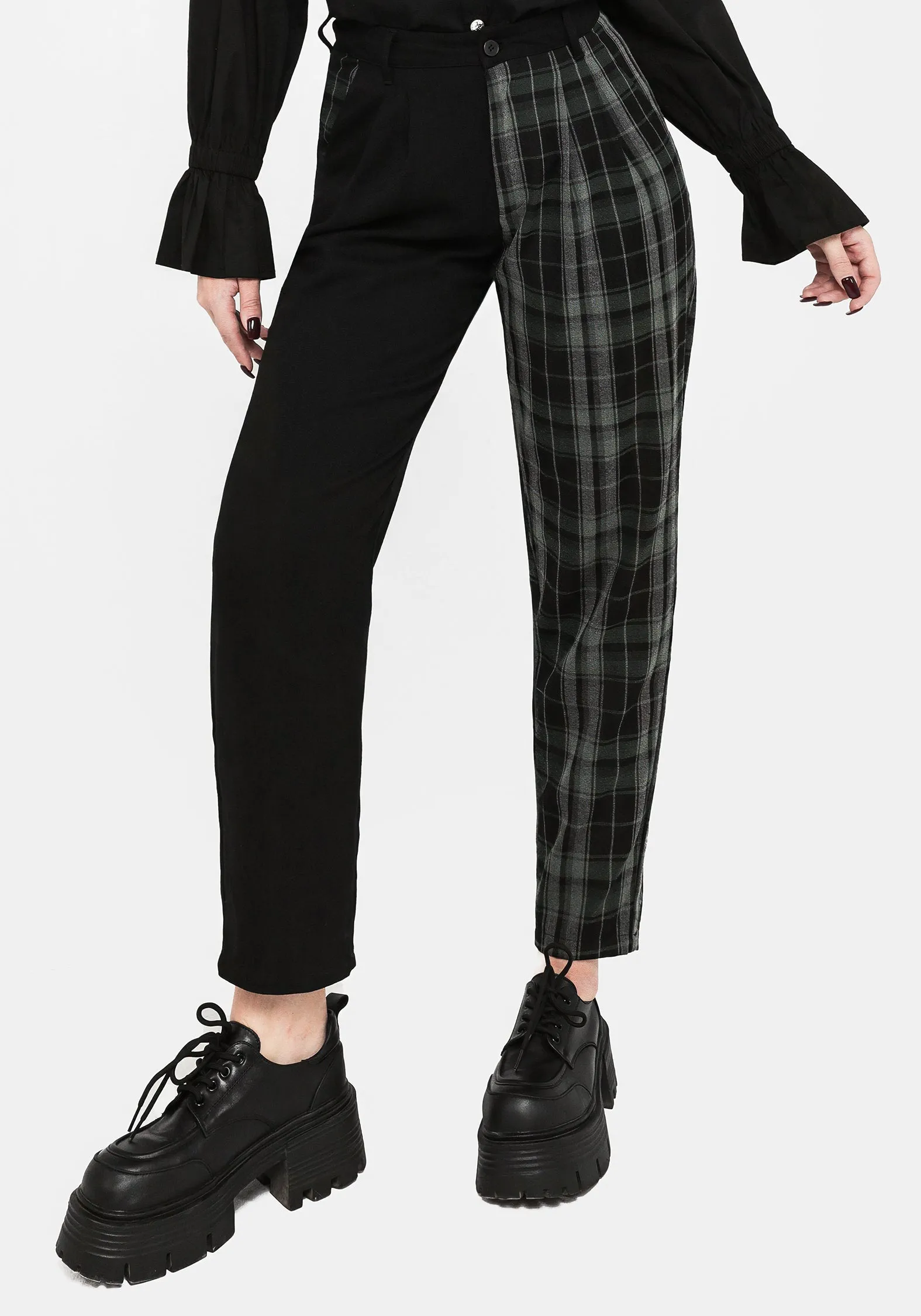 UVProtectiveLayer Checkmate High Waist Tapered Trousers