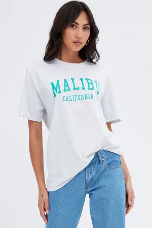 Breathable mesh Chill Style Grey Graphic Tshirt Short Sleeve