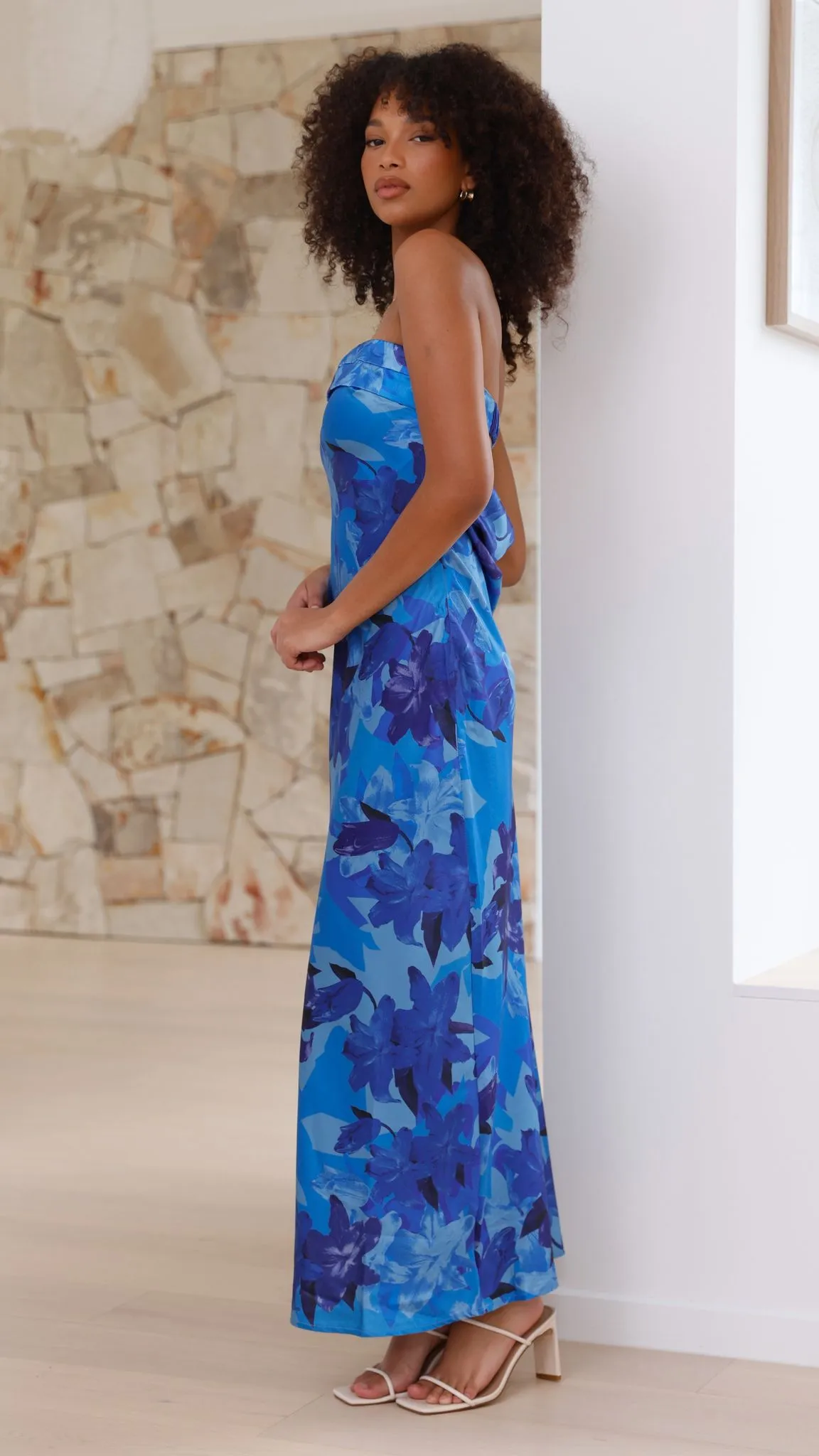 Dawn Calm Miya Maxi Dress - Blue Floral