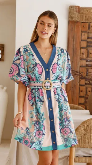 Simple chic mini Dali Mini Dress - Island Bloom Pink