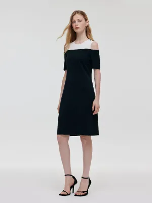 Knitted Cold Shoulder Women Mini Dress Non Irritating Tags