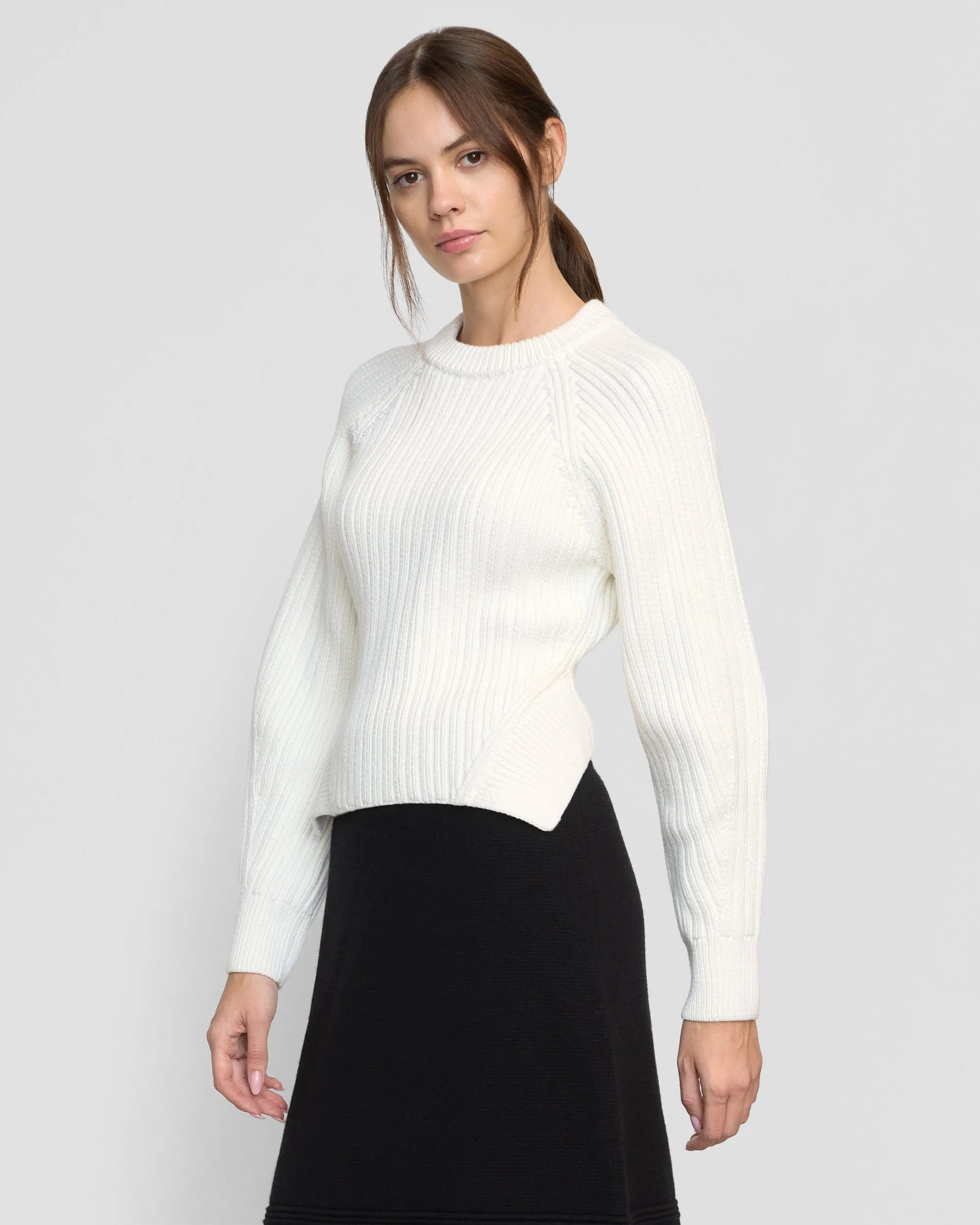 Fashion Knit Warm Layering Iona Organic Cotton Cropped Sweater
