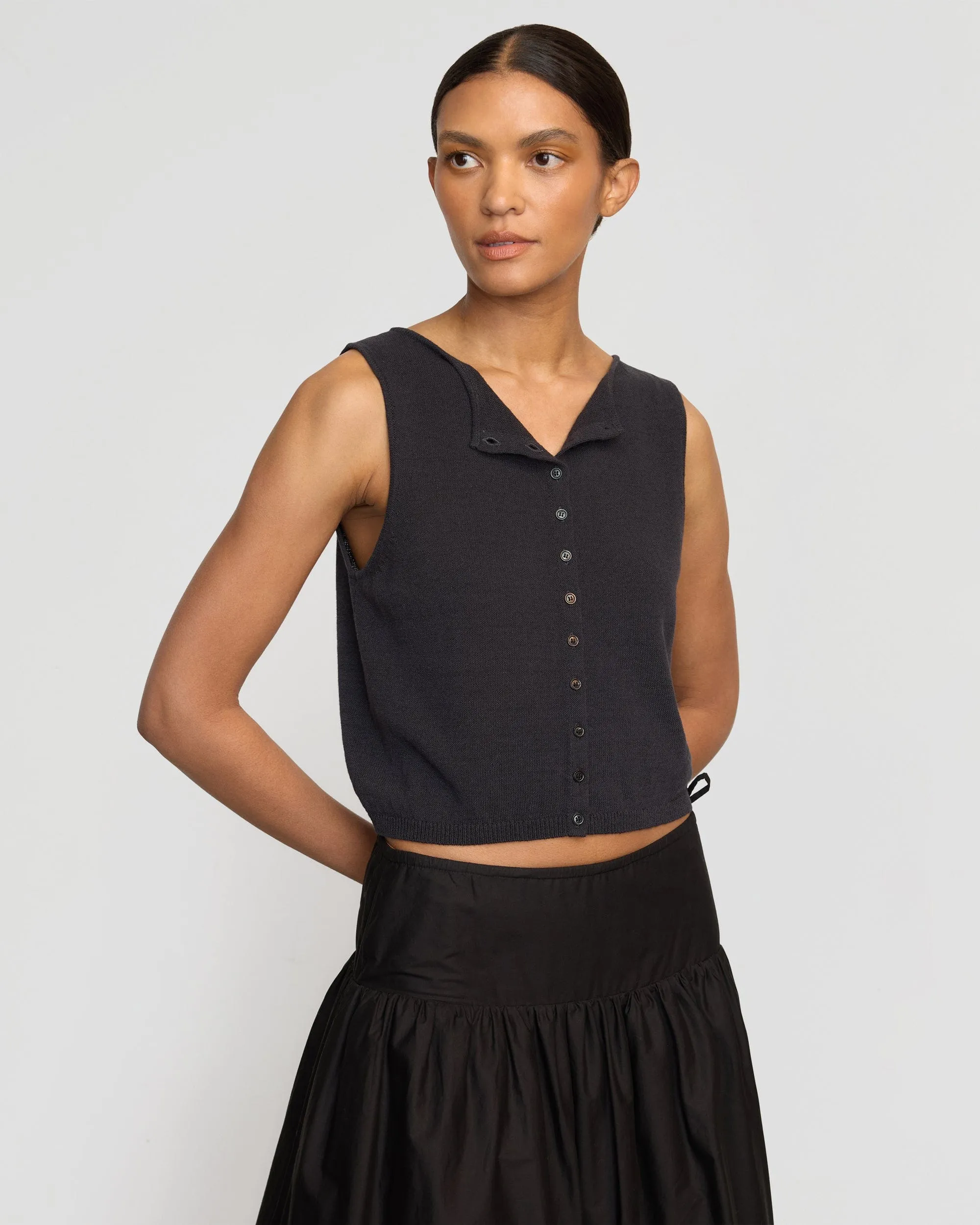 Cold-Weather Fashion Cozy & Soft Elith Cotton-Linen Button Knit Vest