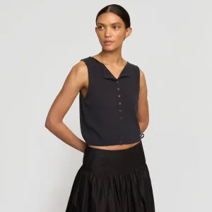 Elith Cotton-Linen Button Knit Vest Relaxed Comfort Perfect Layer