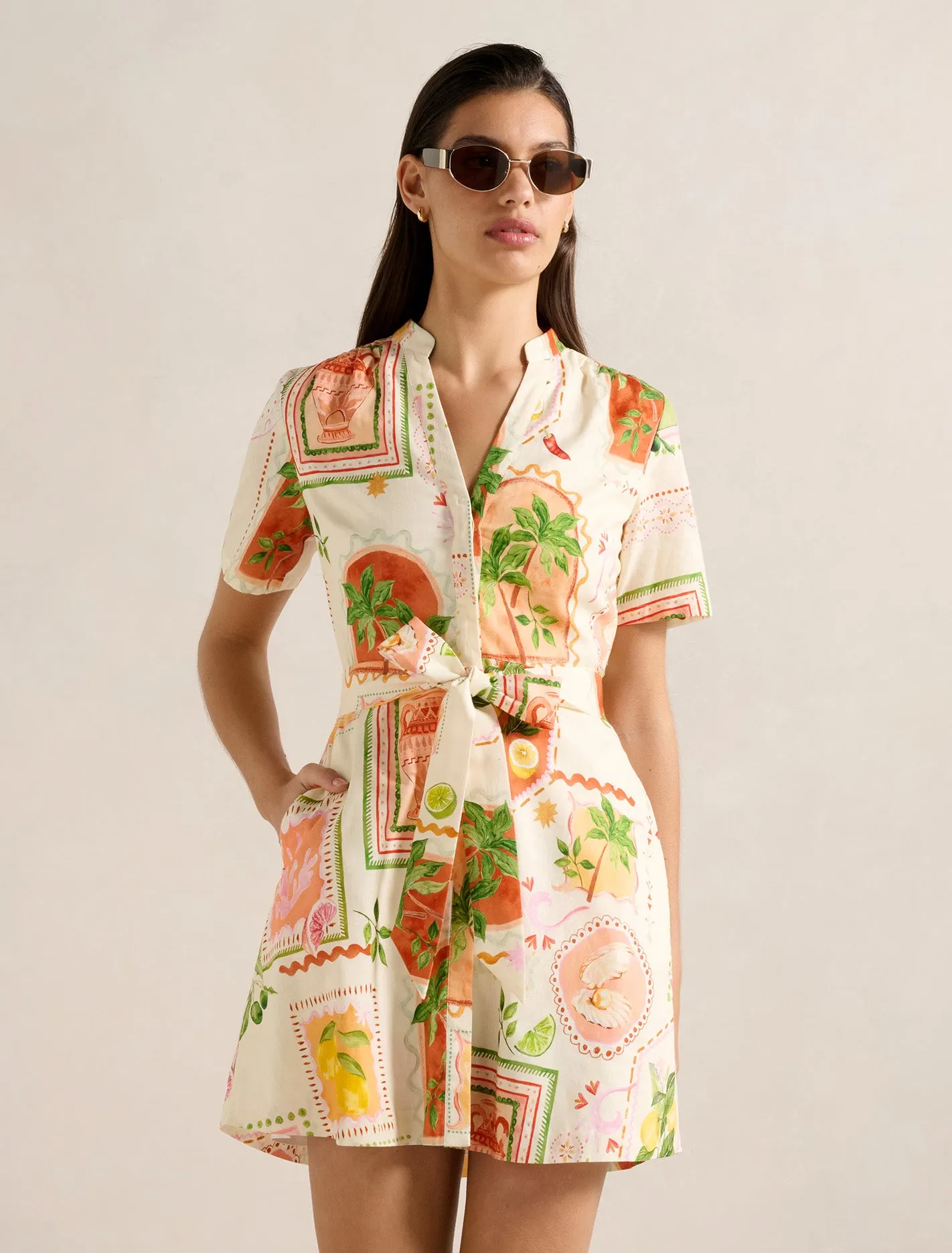 Veyda Shirt Linen Mini Dress Daytime casual mini Self Spice