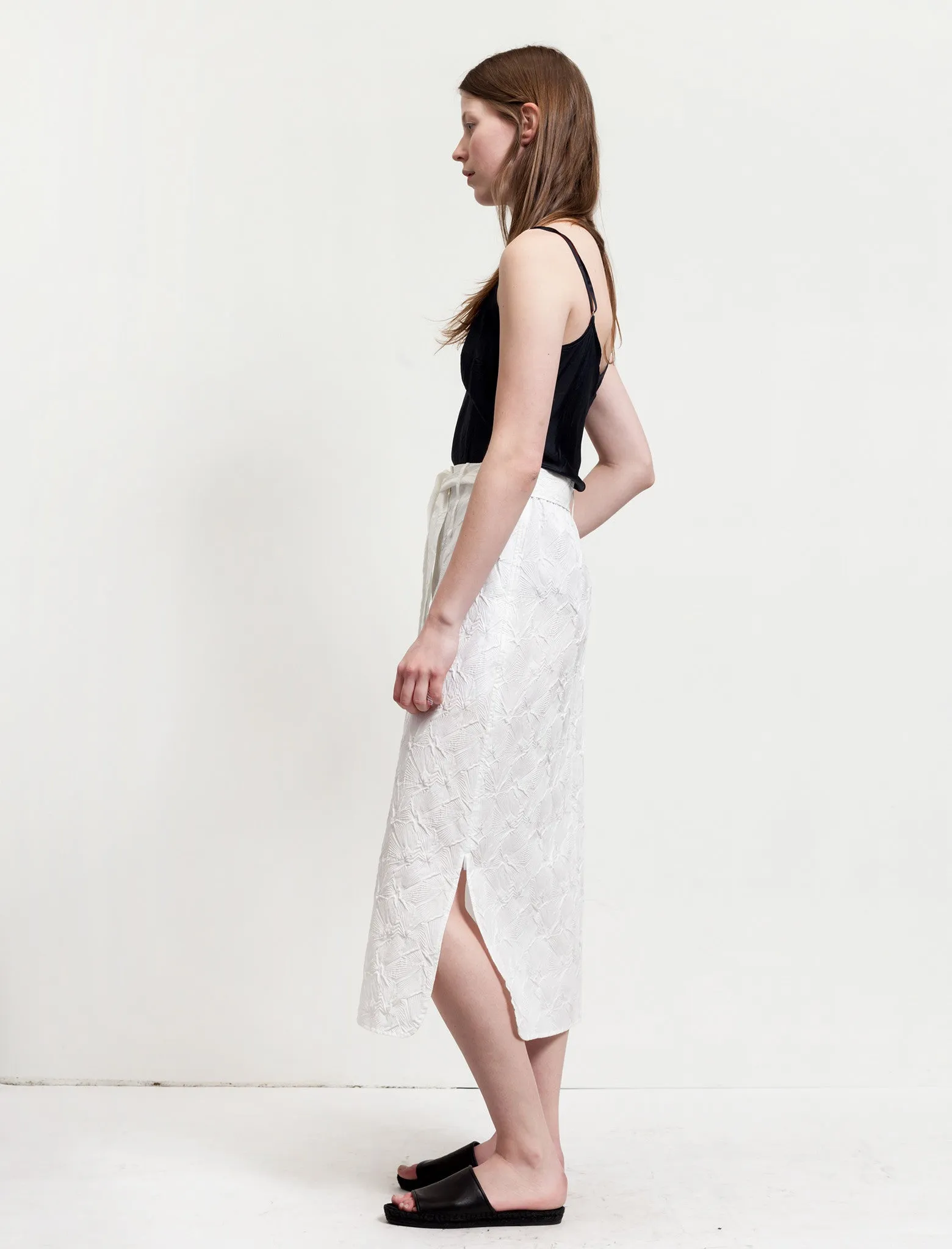 Smart Comfort Flexible Motion Long Embossed Skirt White