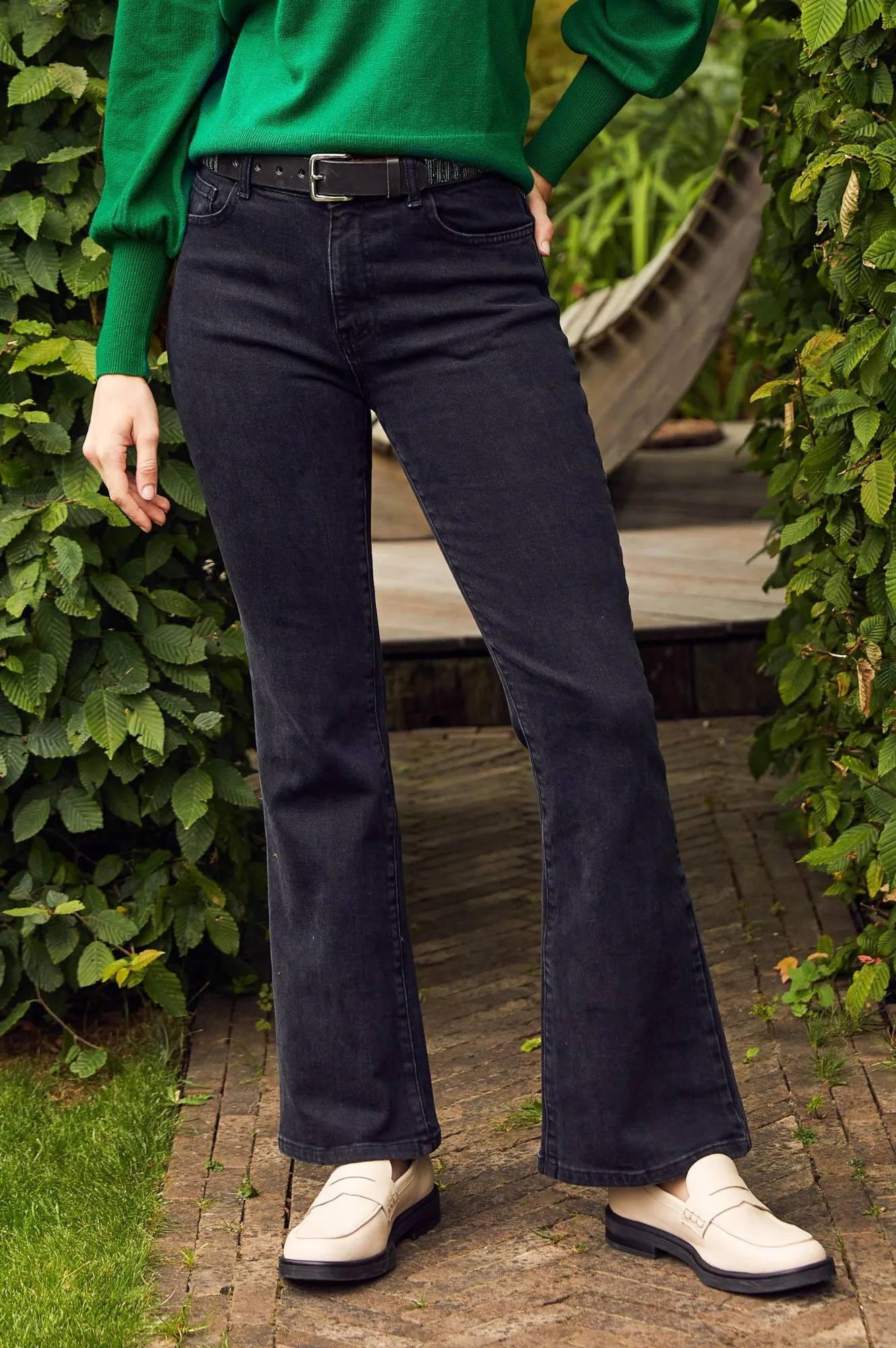 Denim Boot Cut Jean | Black clean look