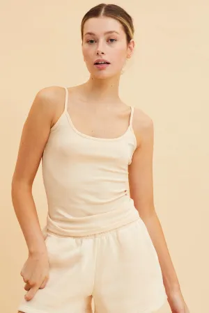Brave Fit Comfortable Wear Beige Singlet Top Base Layer Sccop Neck Sleeveless