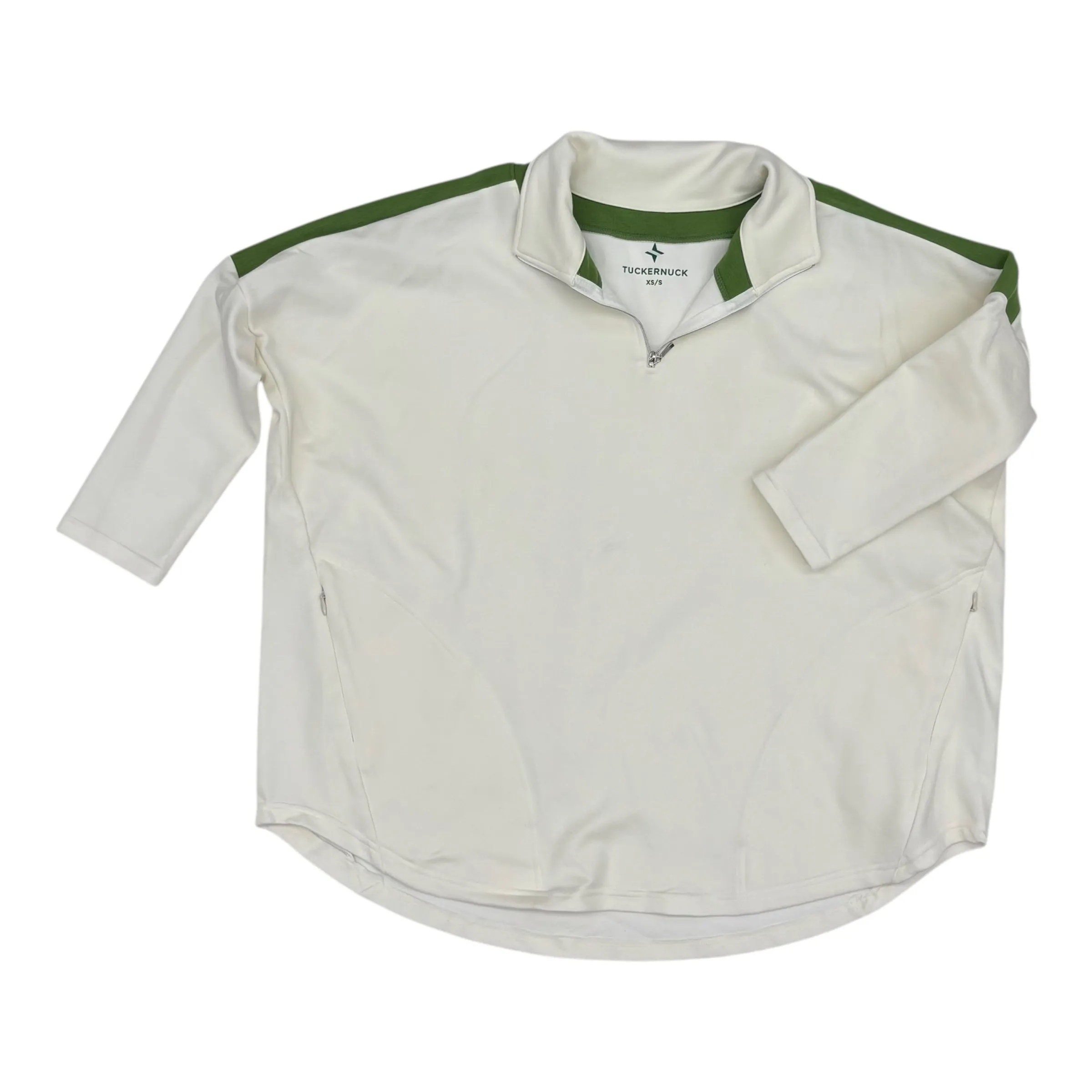 Sweatshirt Collar By Tuckernuck In Cream & Green, Size:Xs Summer Outfit Slim Fit Jeans