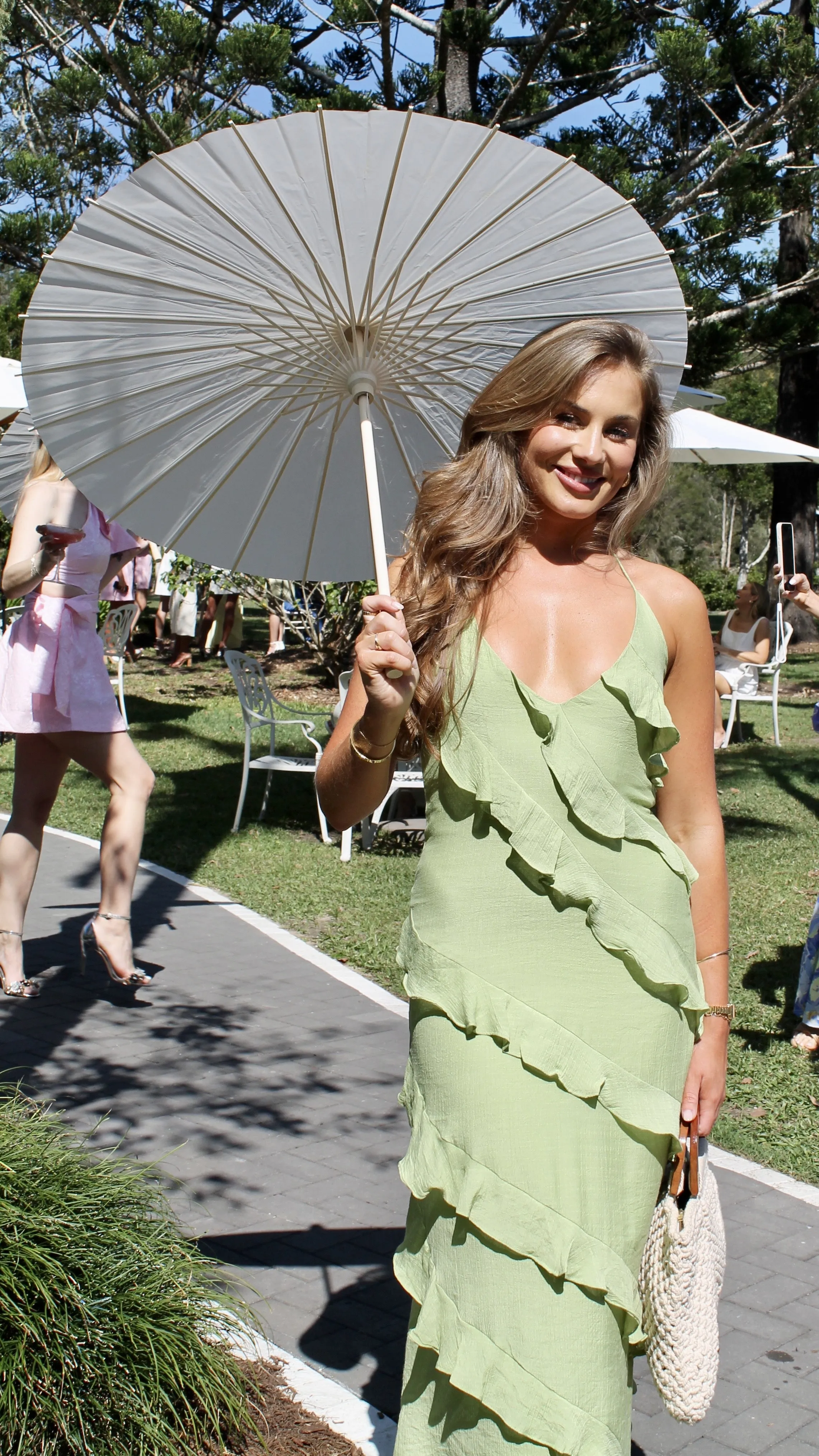 wrap waist Sophia Maxi Dress - Lime