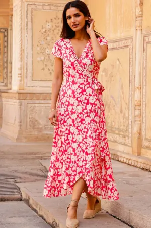 Low Maintenance Polished Wardrobe Demi EcoVero? Wrap Dress | Blossom Pink/Cream