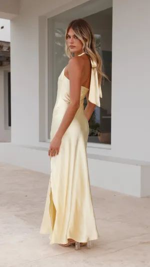Sian Maxi Dress - Yellow Feather Glow Emerald Pop