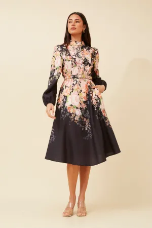 ALIATT FLORAL MIDI DRESS Soft Texture Work Ready