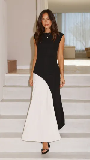 Rock Bay Charlotte Contrast Midi Dress - Black/White