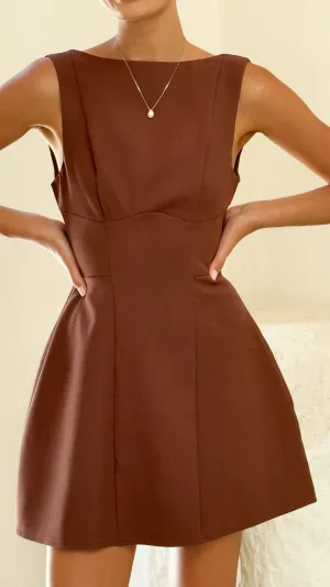 Layered Ventilation Layered silhouette Rafiki Mini Dress - Chocolate