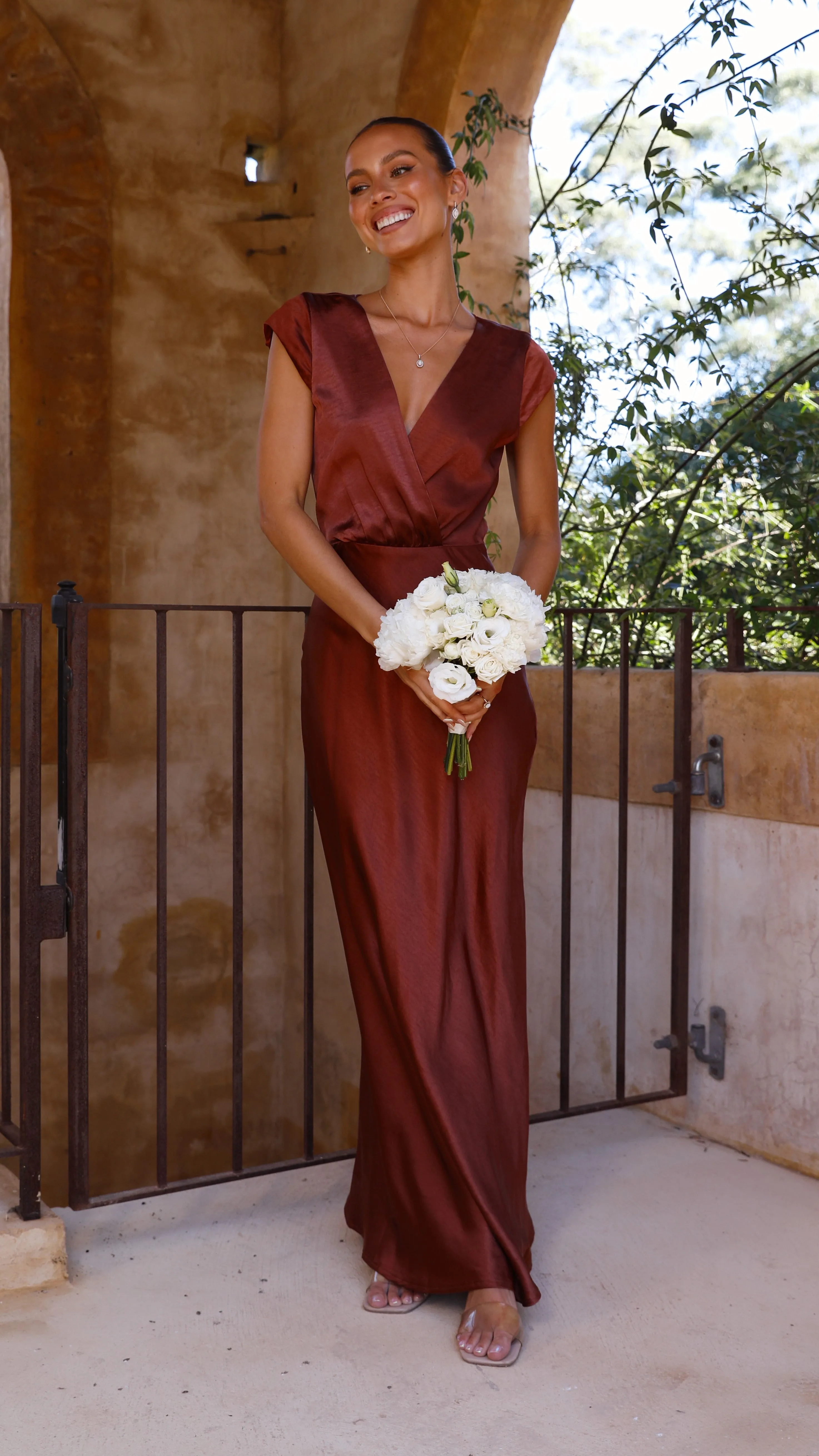 Versatile occasion dress Selma Maxi Dress - Rust