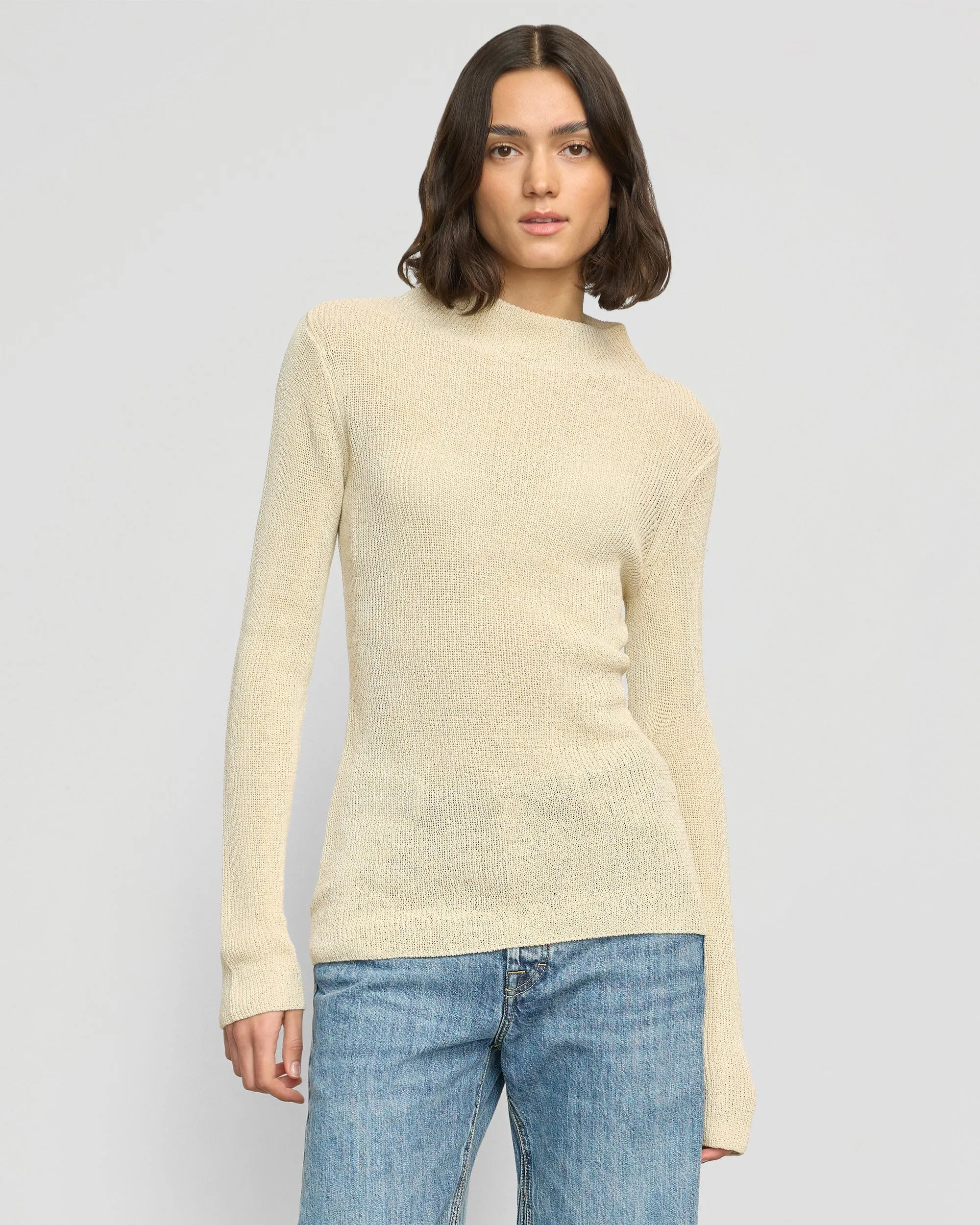 Lynne Slim Semi-Sheer Sweater All Season Knit