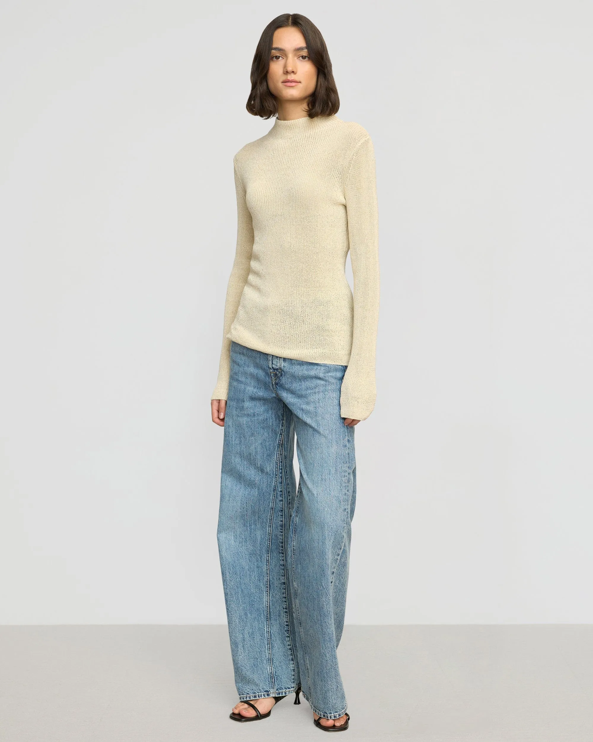Chic Comfort Knit Comfort Wear Lynne Slim Semi-Sheer Sweater