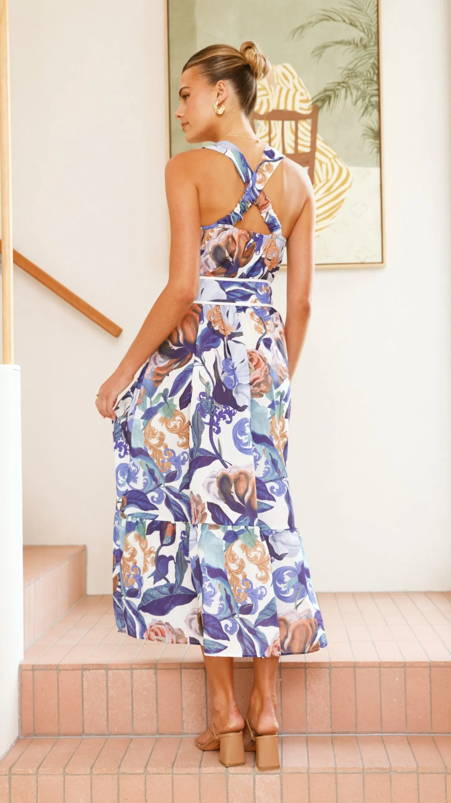 casual beachwear Reba Maxi Dress - Donatella Azure