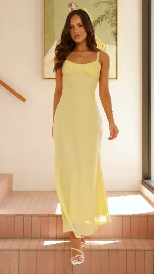 Smart Design Elegant Silhouette Margo Midi Dress - Yellow