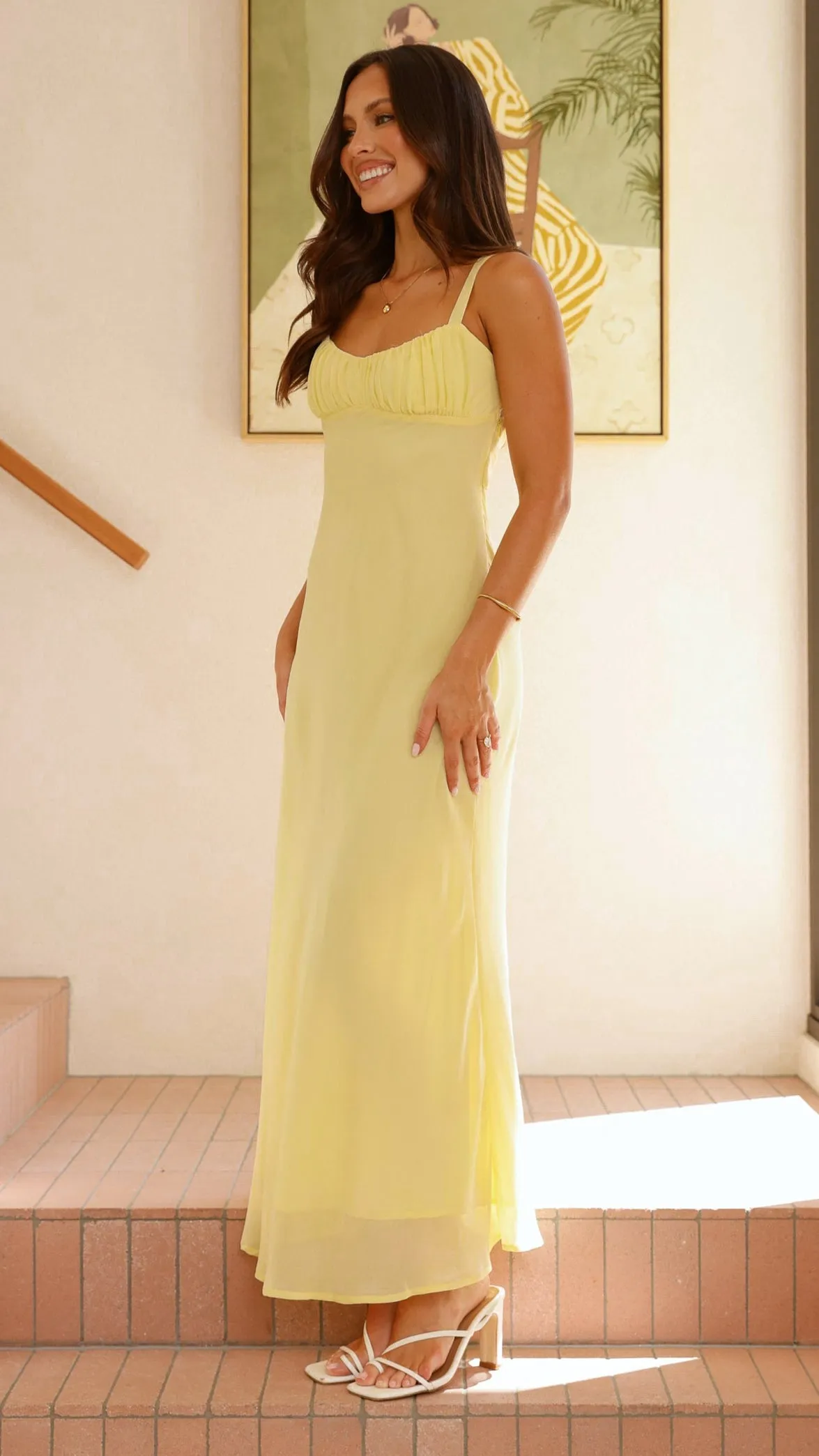Easygoing Outfit Rain Path Margo Midi Dress - Yellow