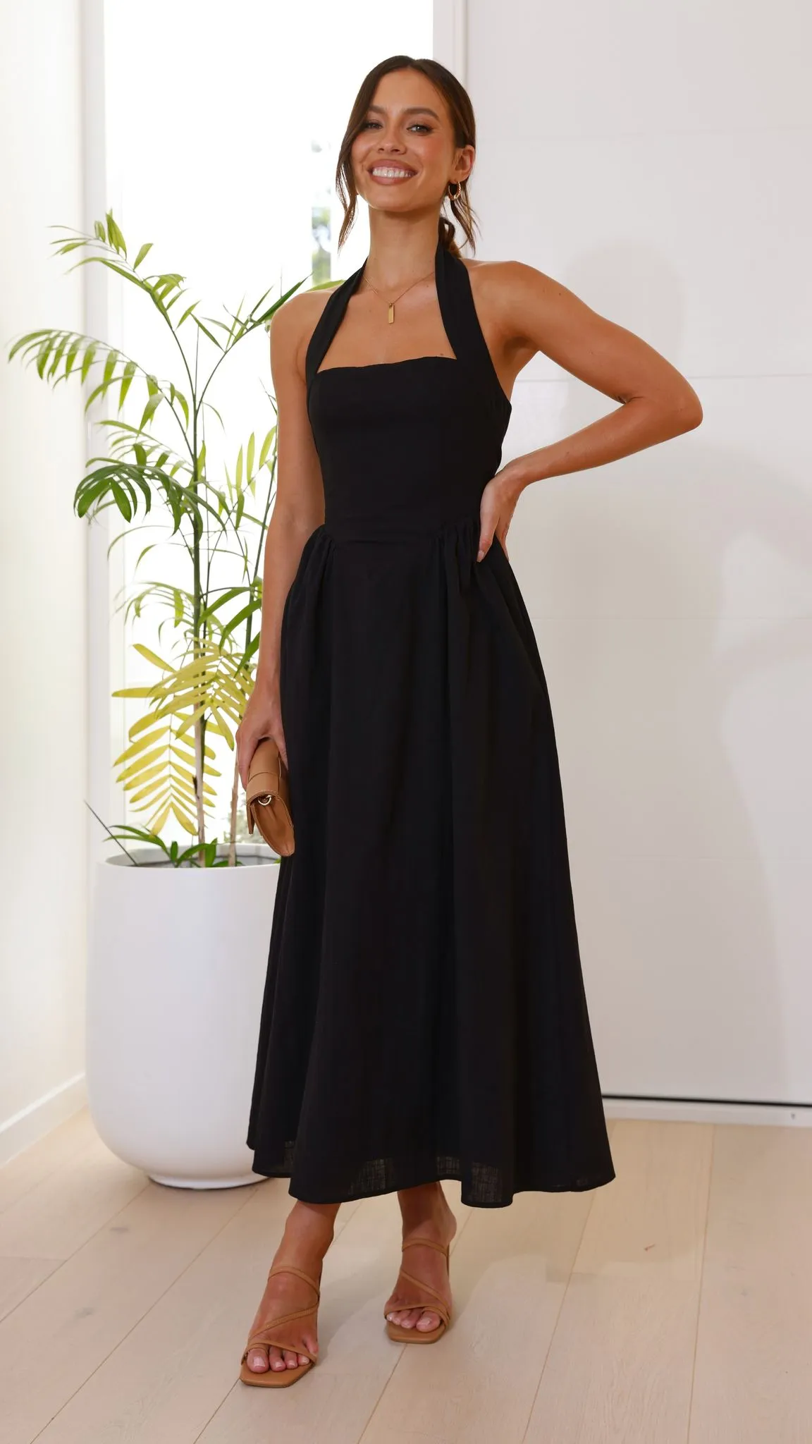 Caden Maxi Dress - Black Summer Glow