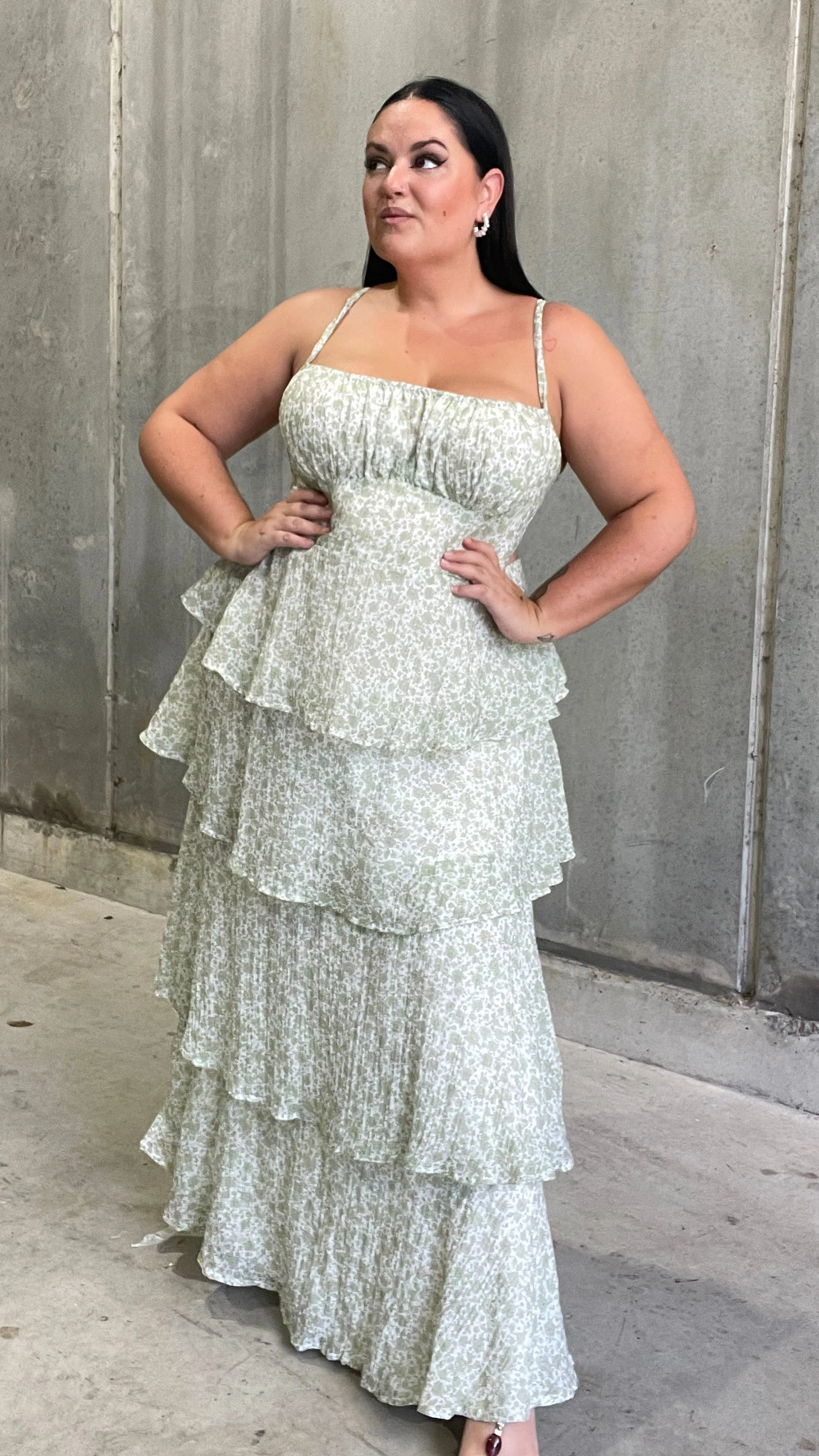 Jade Shine Page Maxi Dress - Green Floral