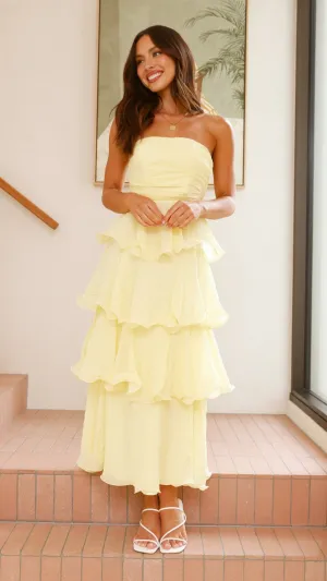 Lanica Maxi Dress - Yellow Pastel tone Voile Glow