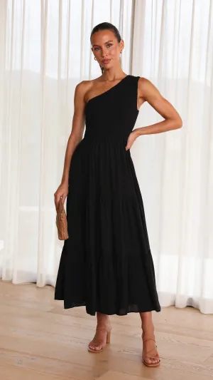 Cassy Midi Dress - Black Elegant dress for brunch