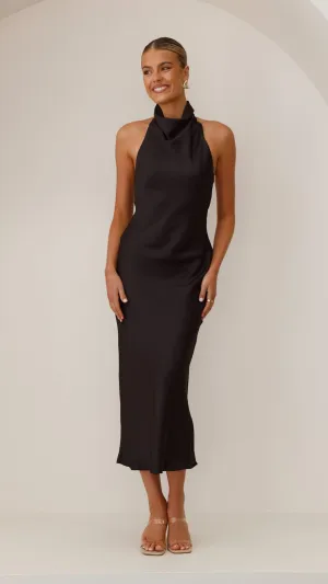 Rina Midi Dress - Black Comfortable Style