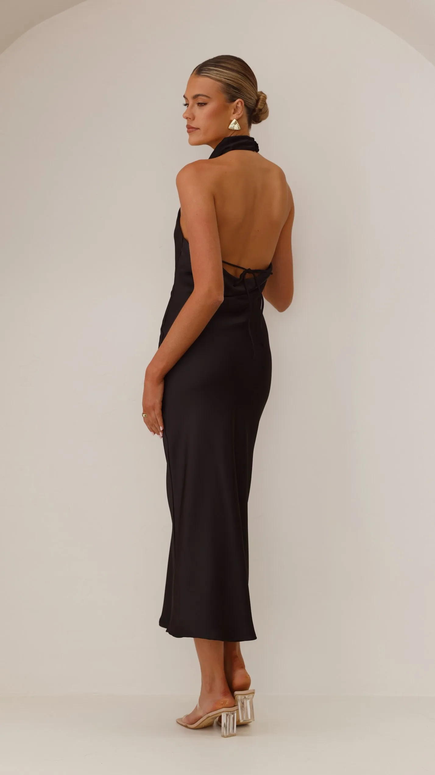 Sophisticated mid-calf gown Party Proof Rina Midi Dress - Black