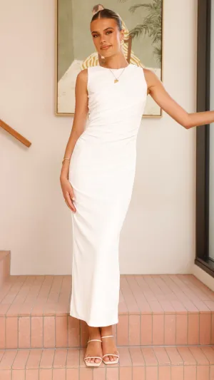 Sarsha Boatneck Maxi Dress - White With its elegant design this maxi dress can be styled for a variety of events from casual to formal