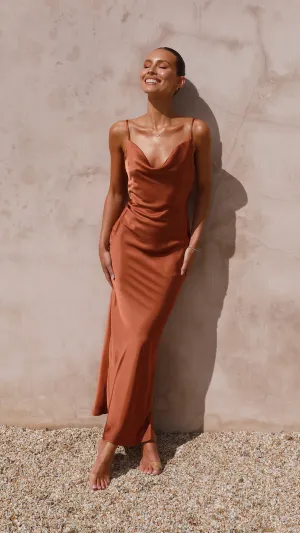 Door Arch Lace Panel Willow Maxi Dress - Copper