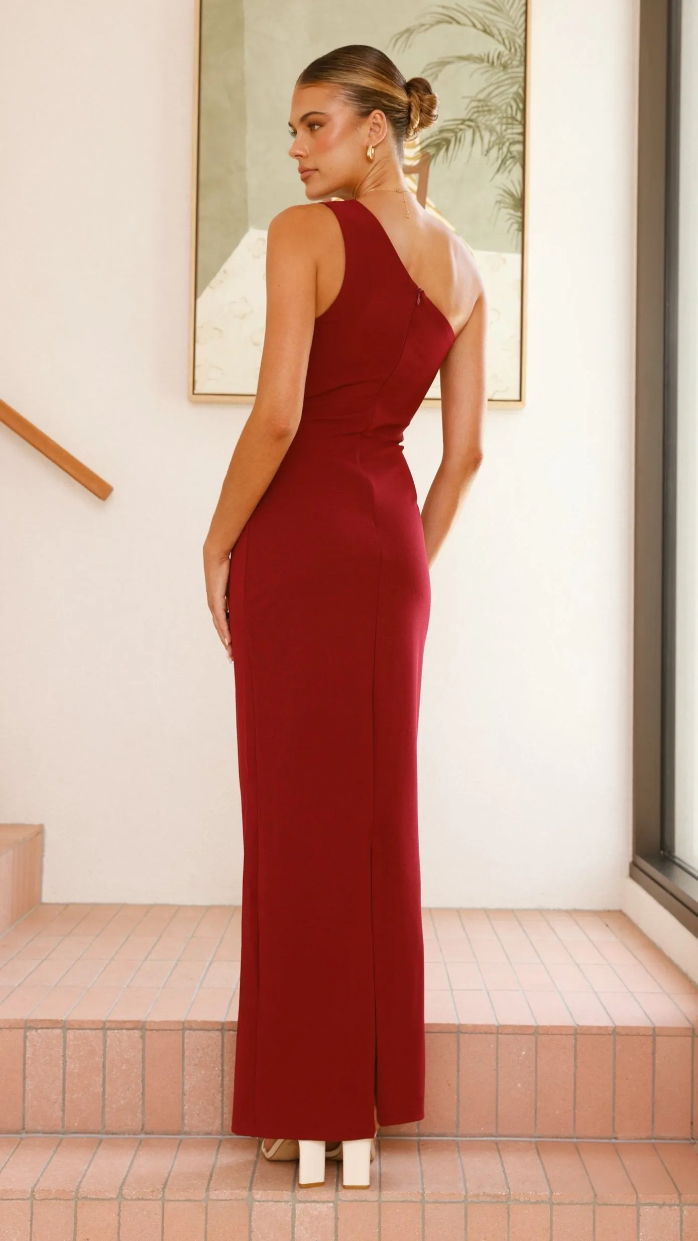 Cataleya Maxi Dress - Wine Brick Path Milky Glow