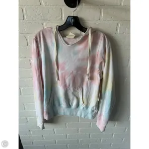 Effortless Style Lounge Wear Sweatshirt Hoodie By Clothes Mentor In Pink & White, Size: M