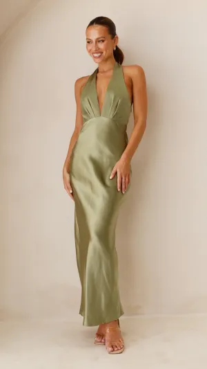 Long Sleeve Chloe Maxi Dress - Olive
