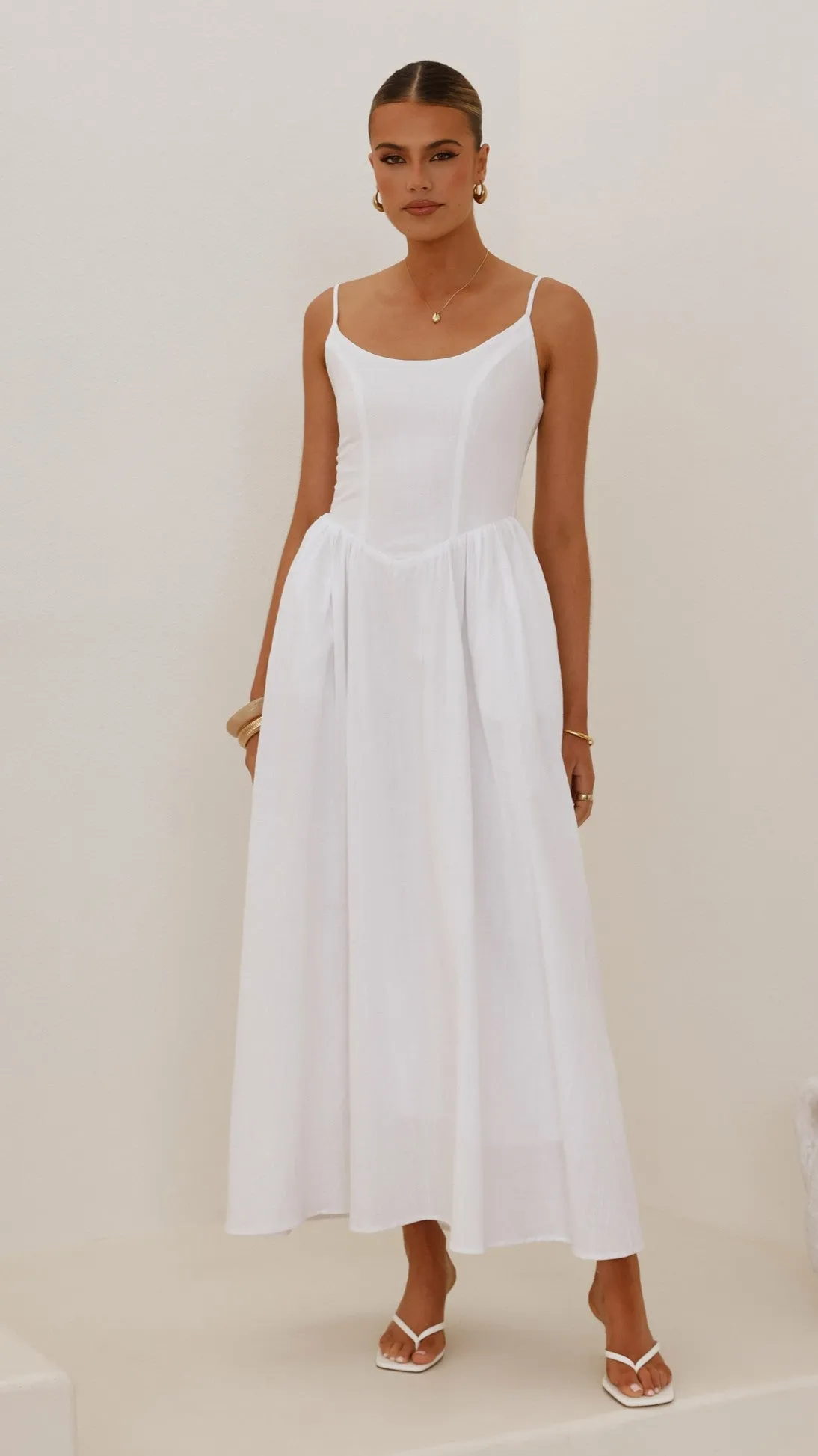 Laurelia Maxi Dress - White Evening party maxi