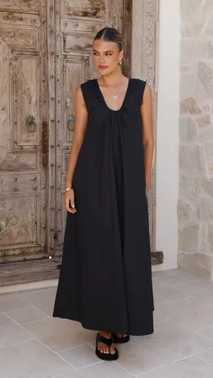 Coastal Chic Muslin Glow Scout Maxi Dress - Black