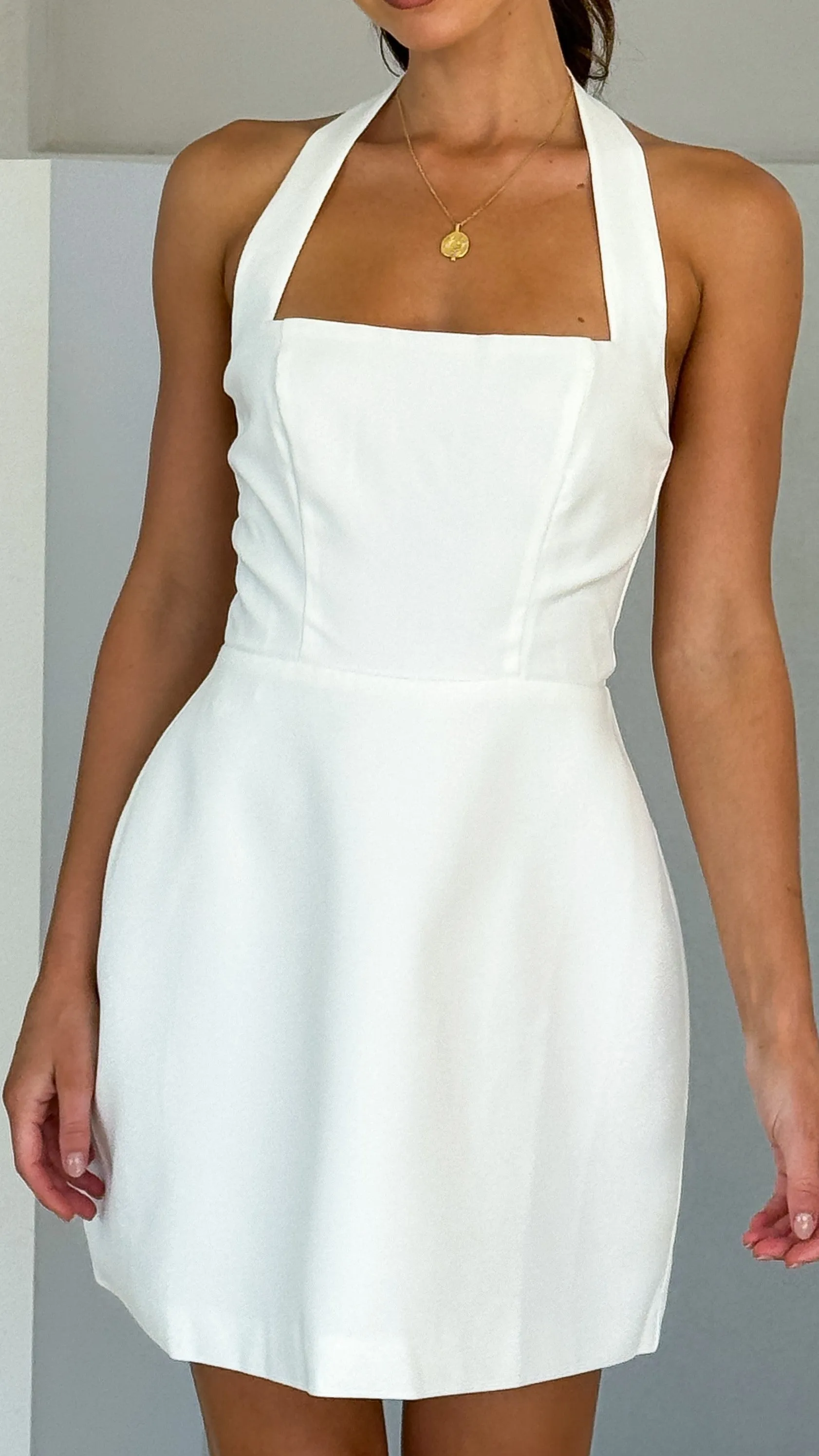 Stage Star Casual Style Mady Mini Dress - White
