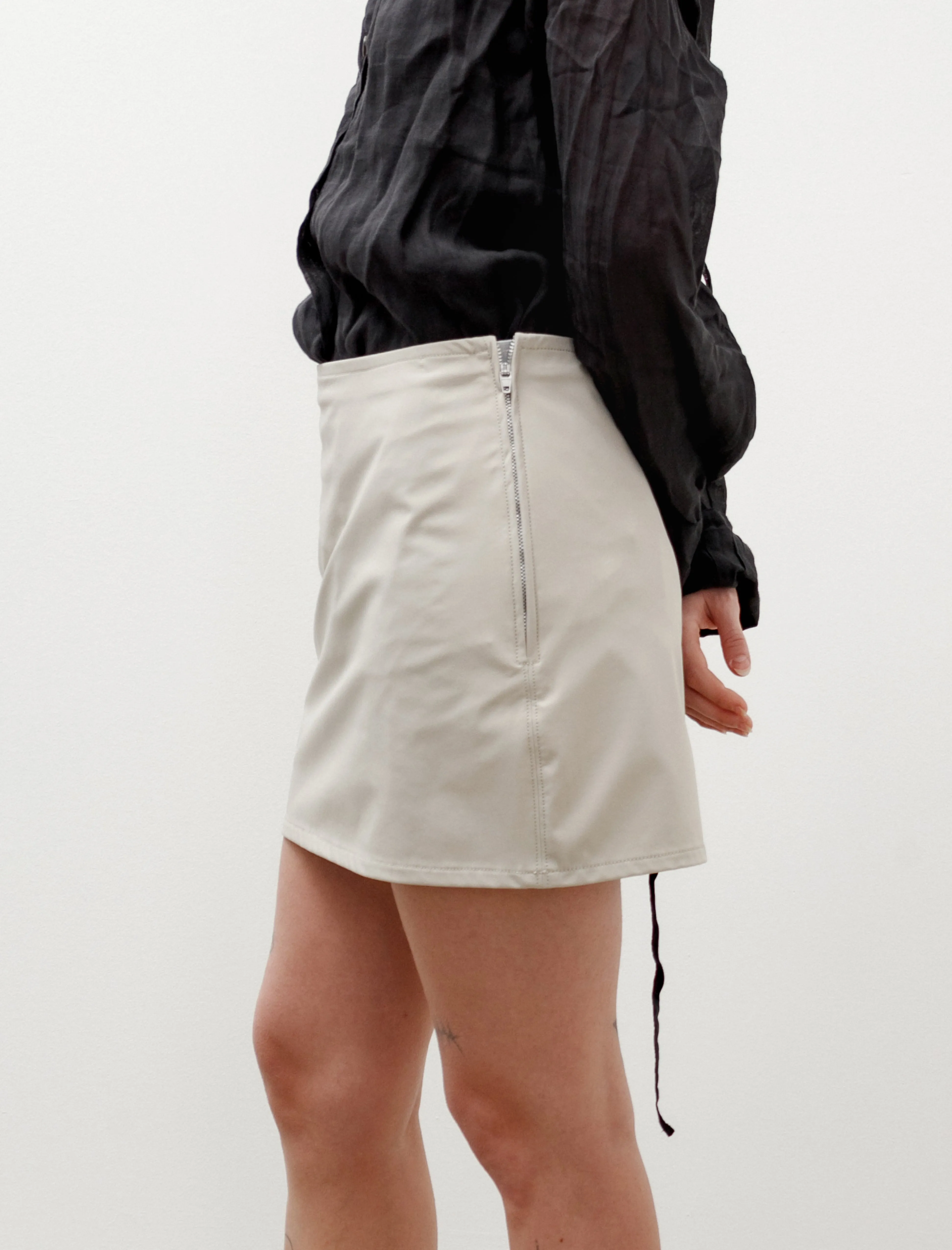 Fresh Look Convertible Style Mini Skirt Dusty White Muted Scuba
