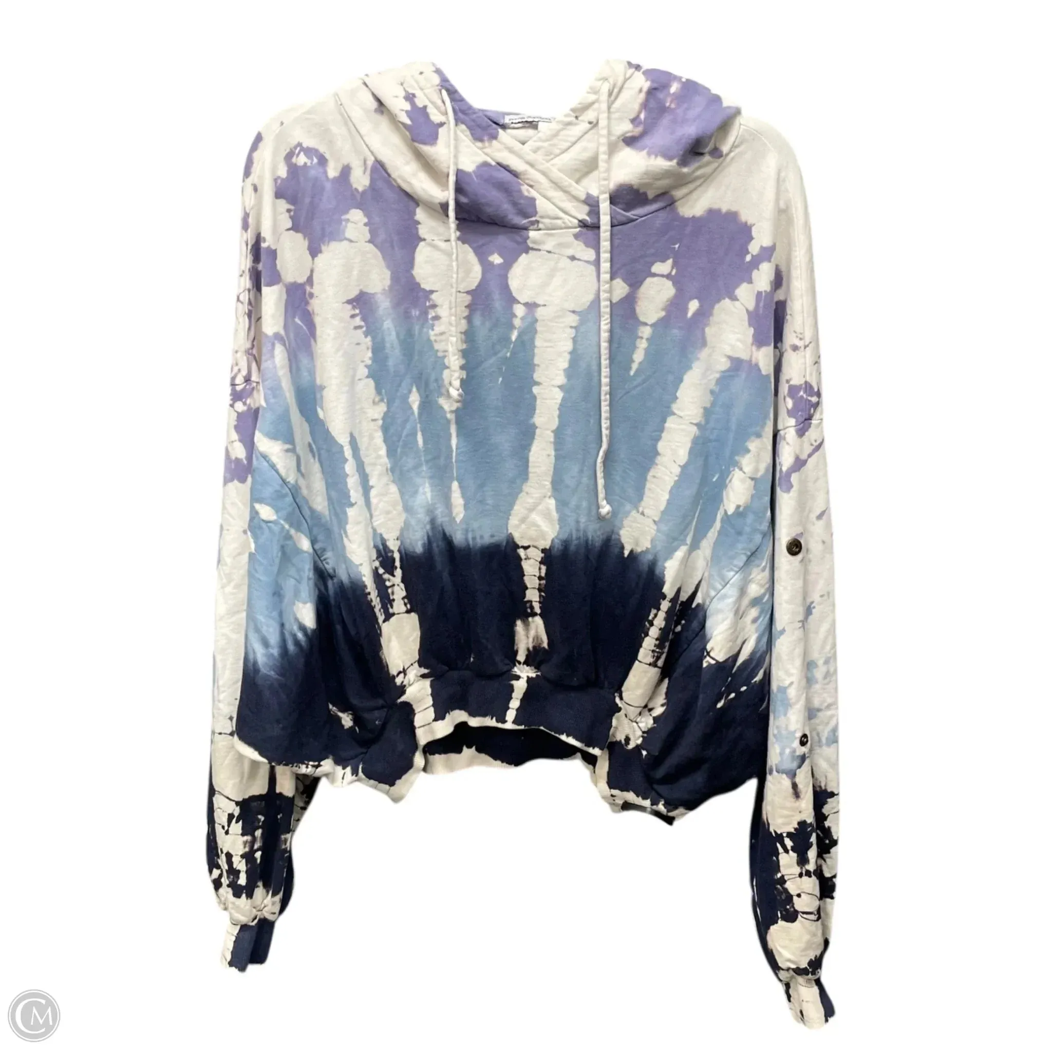 retro look DurableWeave Sweatshirt Hoodie By Young Fabulous & Broke In Blue & Red, Size: S