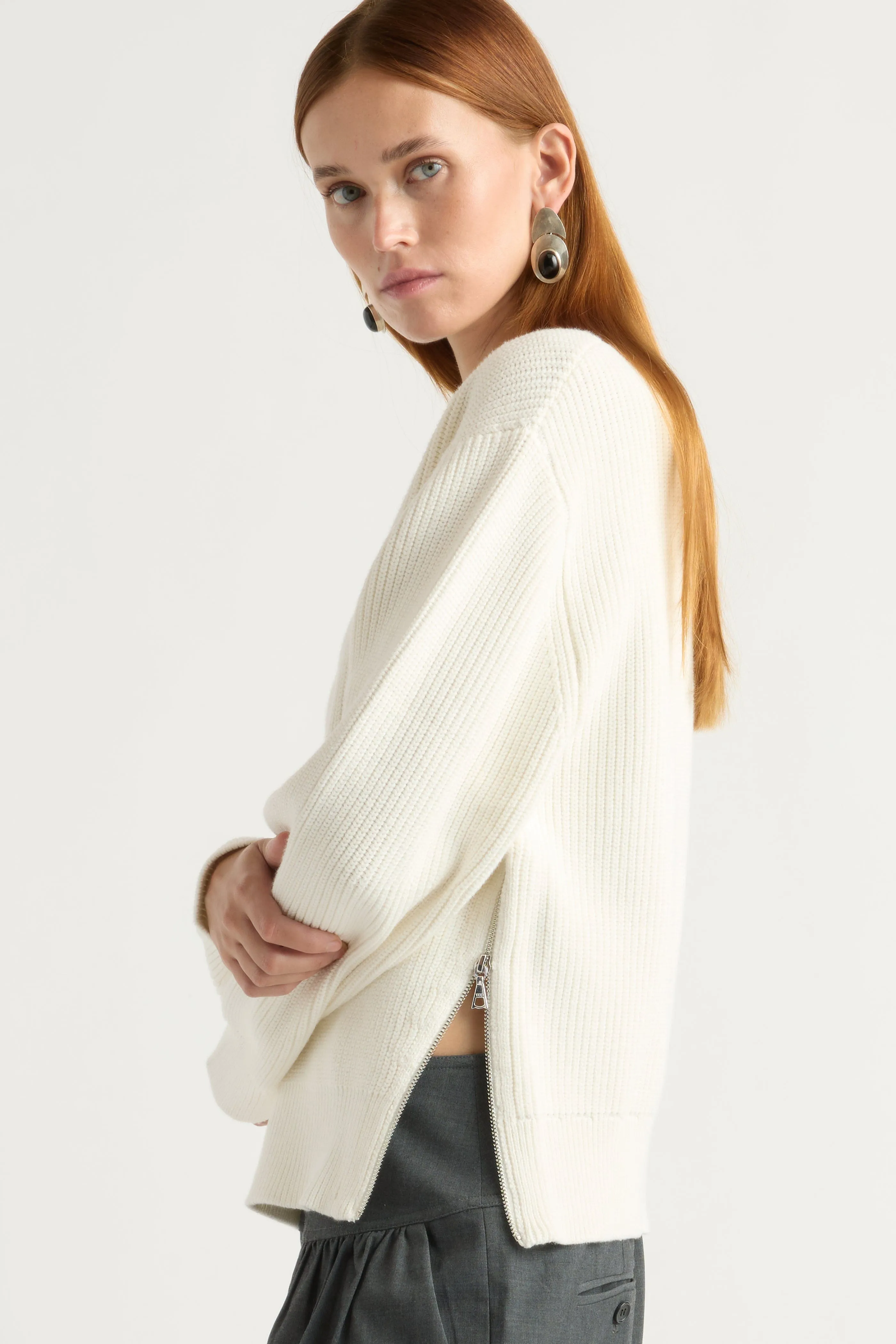 Warm And Comfortable Tate Organic Cotton Side-Zip Sweater