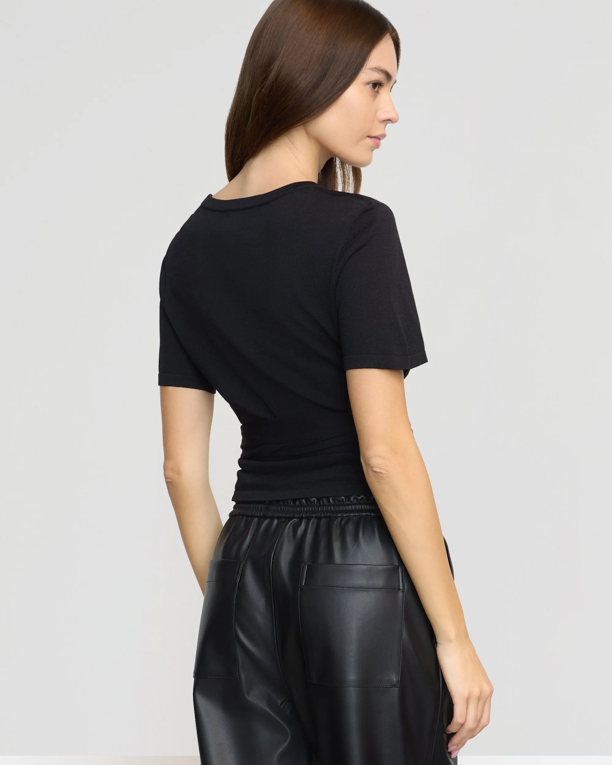 Breathable wear Jude Cropped Tie-Front Top