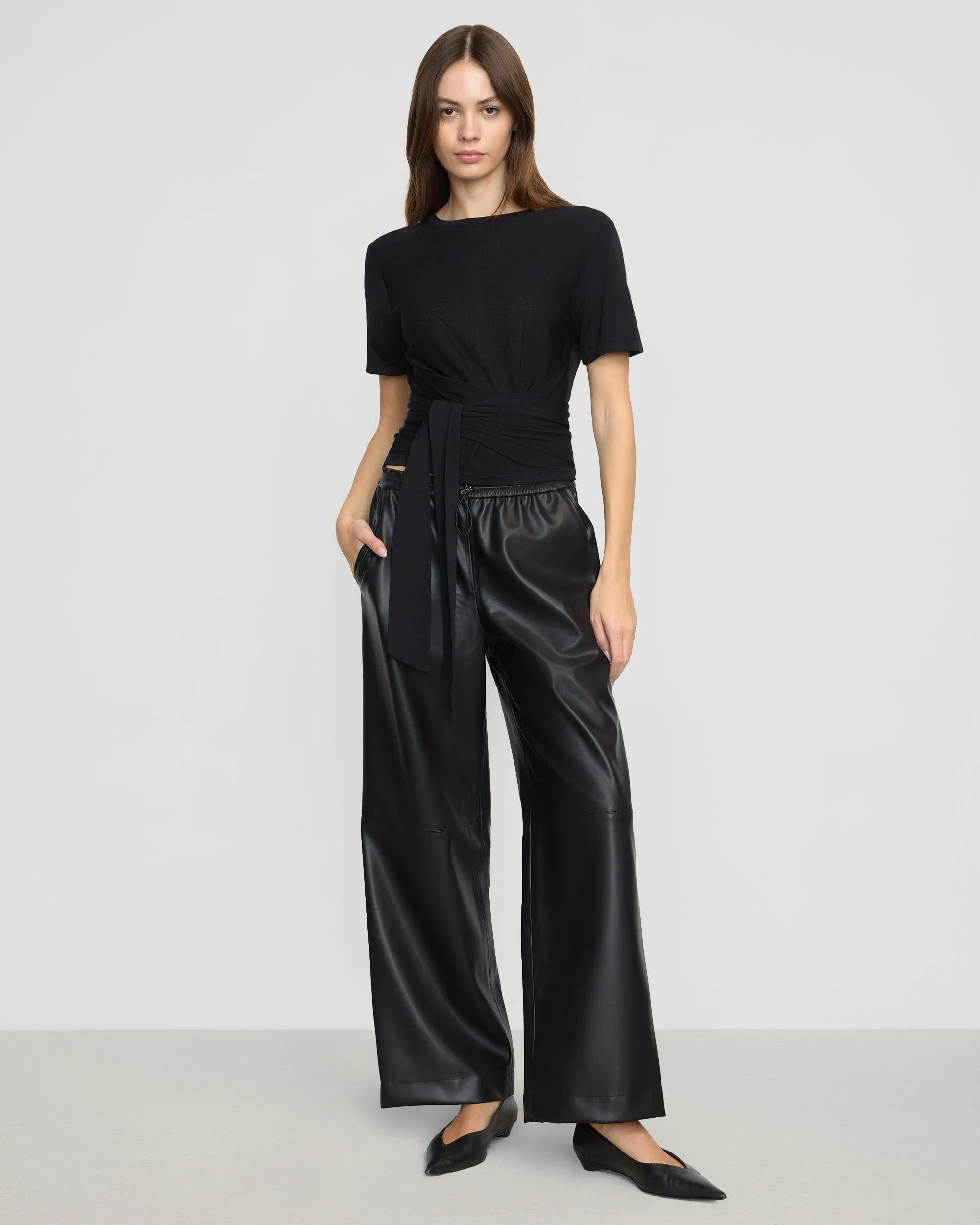 Jude Cropped Tie-Front Top Soft Knit Wear Comfy Knit Outfit