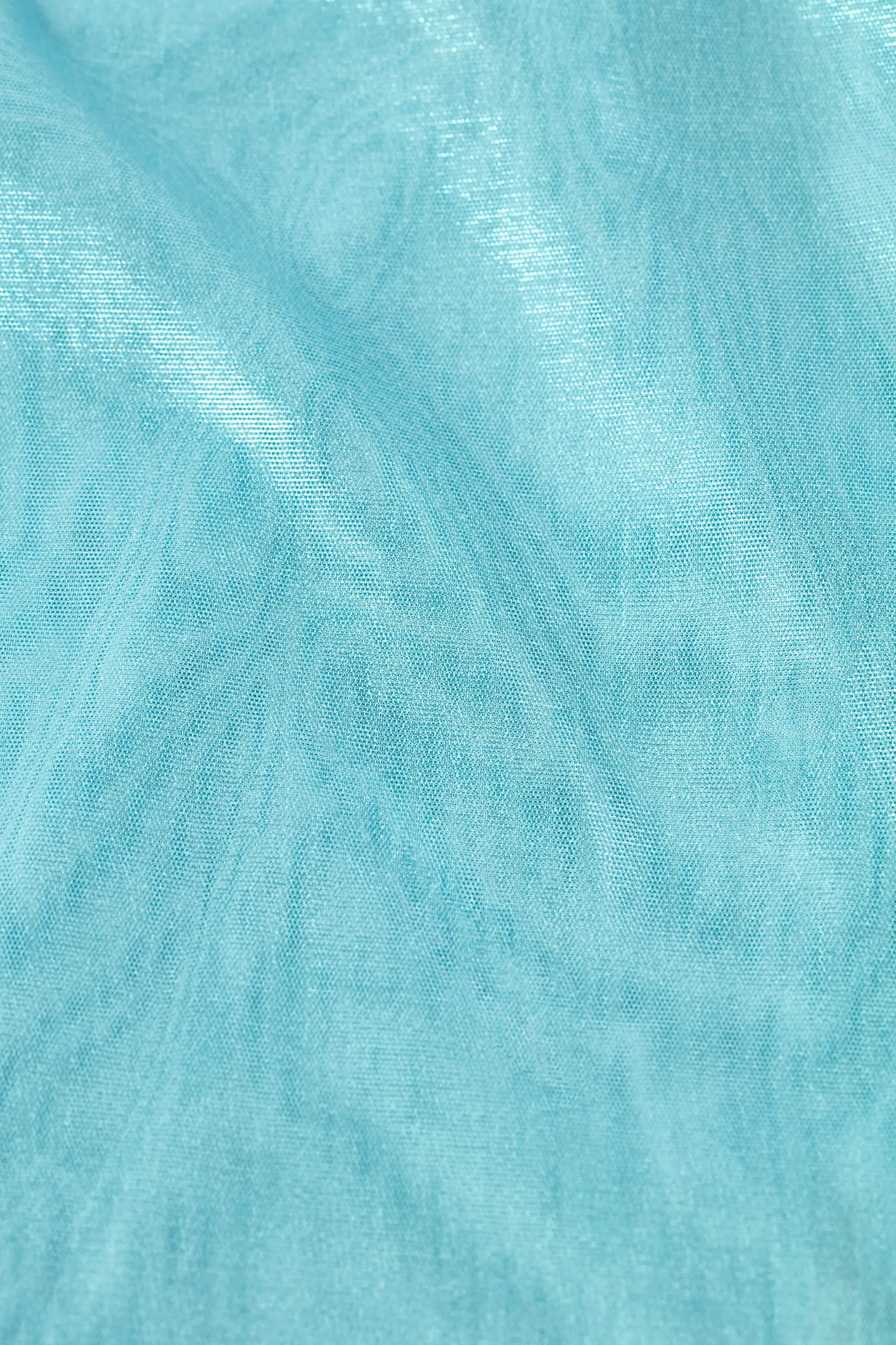 Metallic Cut-Out Low-Rise Mini Skirt in Ice Blue Craftsmanship Focus