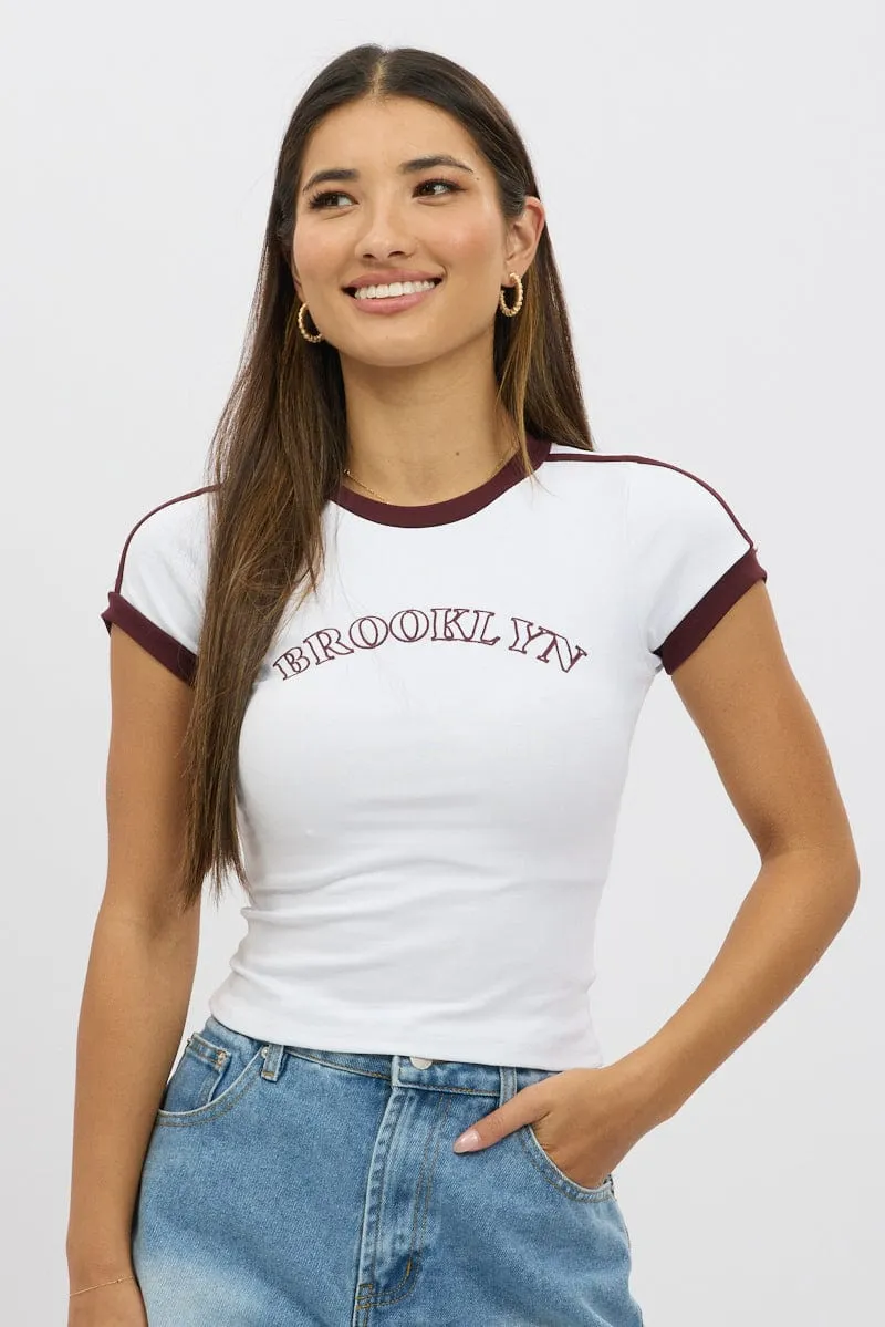 White Graphic Tee Short Sleeve Formal Shirt