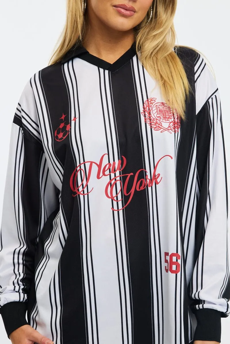 White Sport Tee Long Sleeve Layered Look Wear