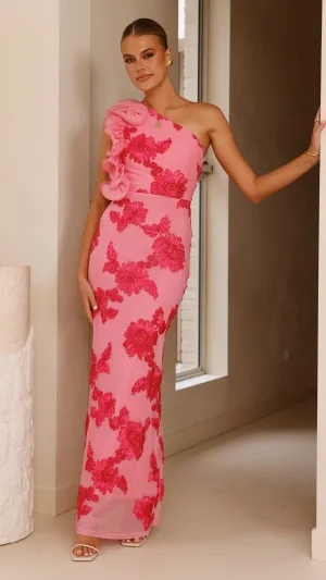 Dome Glow Cliff Path Darlee Maxi Dress - Pink Floral