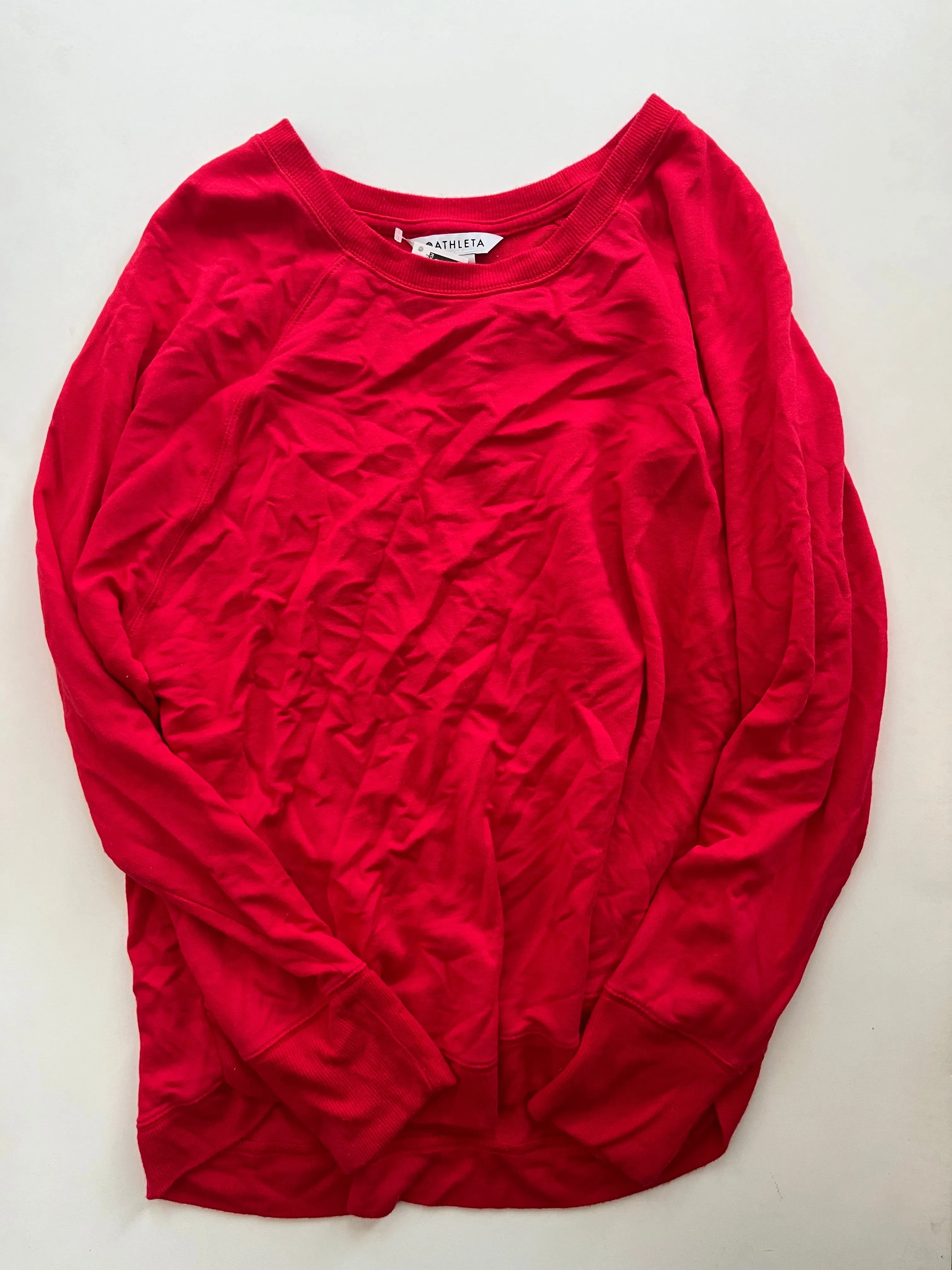 Athletic Sweatshirt Crewneck By Athleta In Red, Size: Xl Placket Closure FoldableDesign